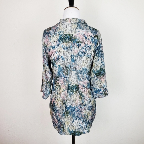 Rachel Mara Blouse Top Silk Abstract Impressionist Boho Cottagecore Artsy - Picture 5 of 10